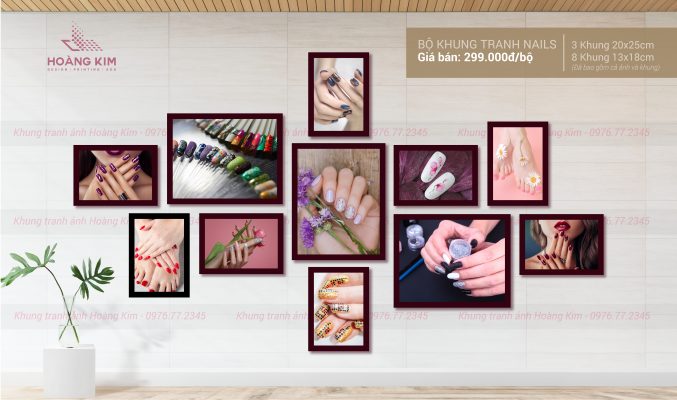 BỘ KHUNG TRANH TRANG TRÍ TIỆM NAILS - MAKEUP - EYELASH